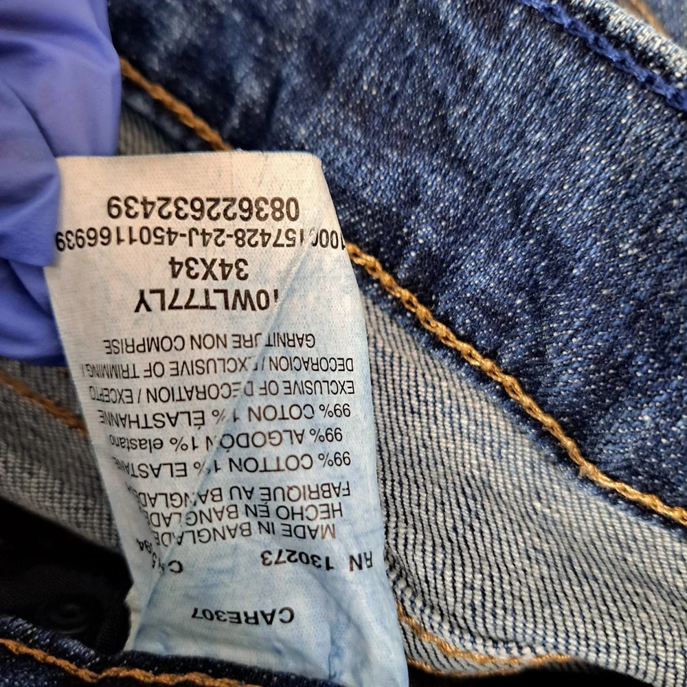 Wrangler Retro Slim Boot Jeans Men 34x34 Blue Stretch Denim 10WLT77LY